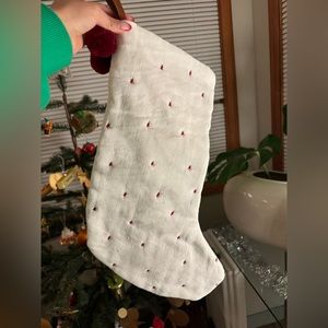 HEARTH & HAND | White & Red Rustic Star Stocking